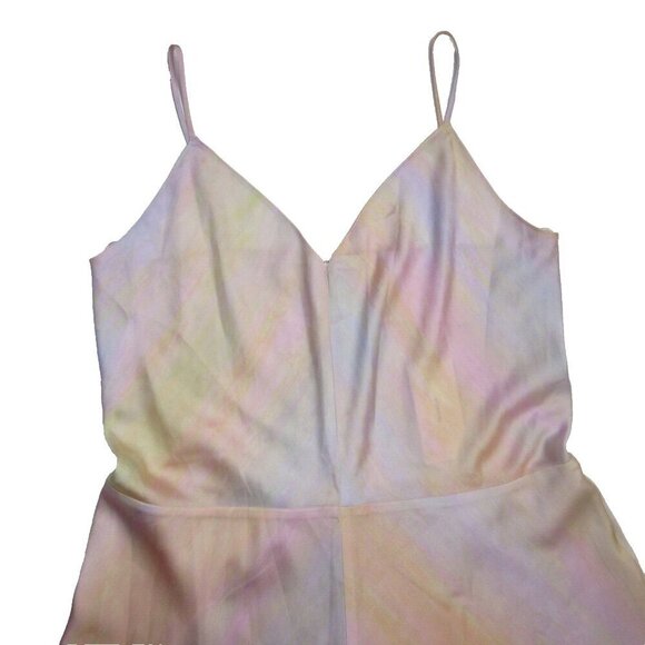 NWT Vince Satin Slip Midi in Rainbow Wash Cami Tank Dress L $365 - Picture 4 of 8